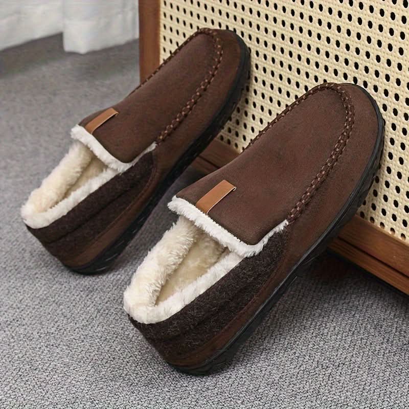 Men's Plush Lined Moccasin Slippers