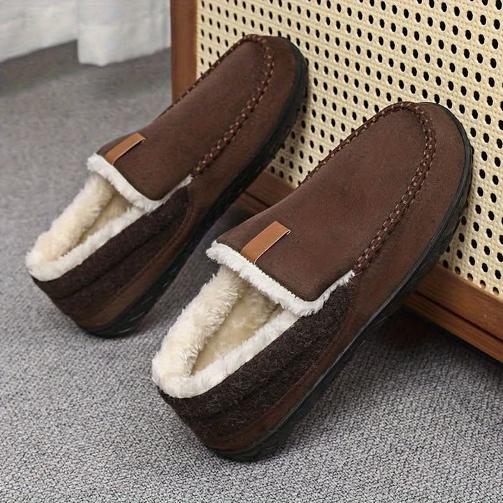 Men's Plush Lined Moccasin Slippers