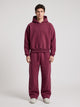 Men's Oversized Hoodie and Wide Leg Jogger Set in burgundy