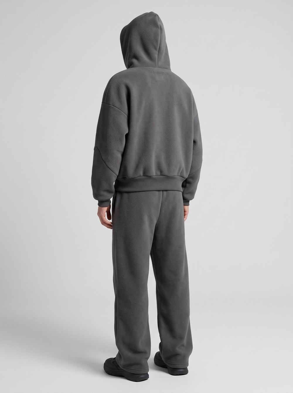 Men's Oversized Hoodie and Wide Leg Jogger Set in dark grey
