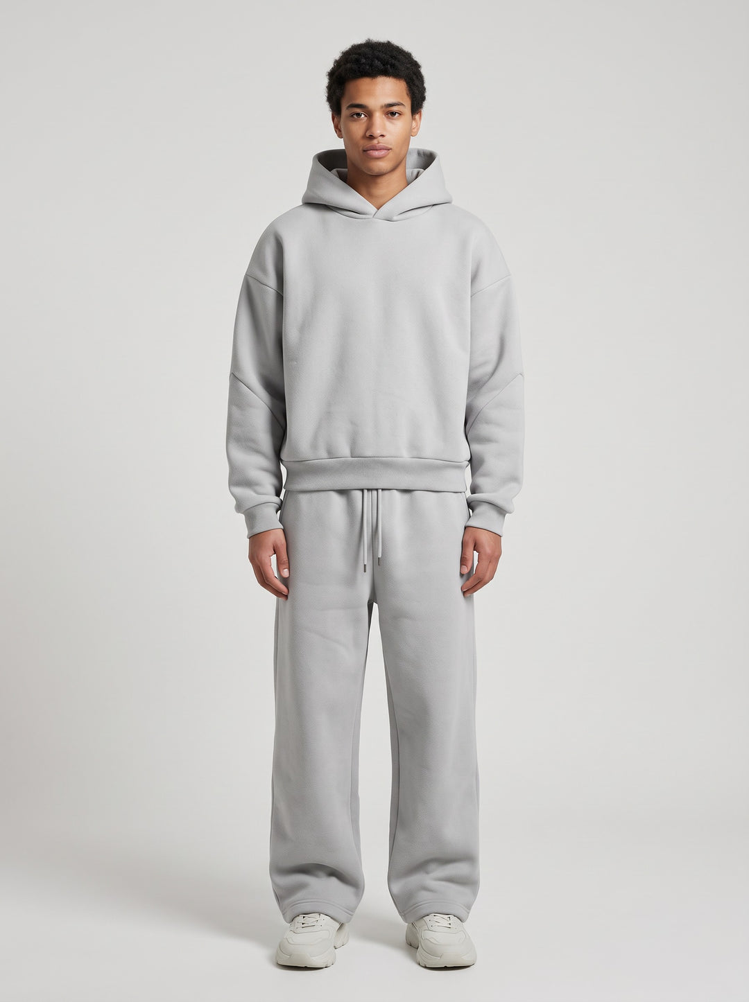 Men's Oversized Hoodie and Wide Leg Jogger Set in grey