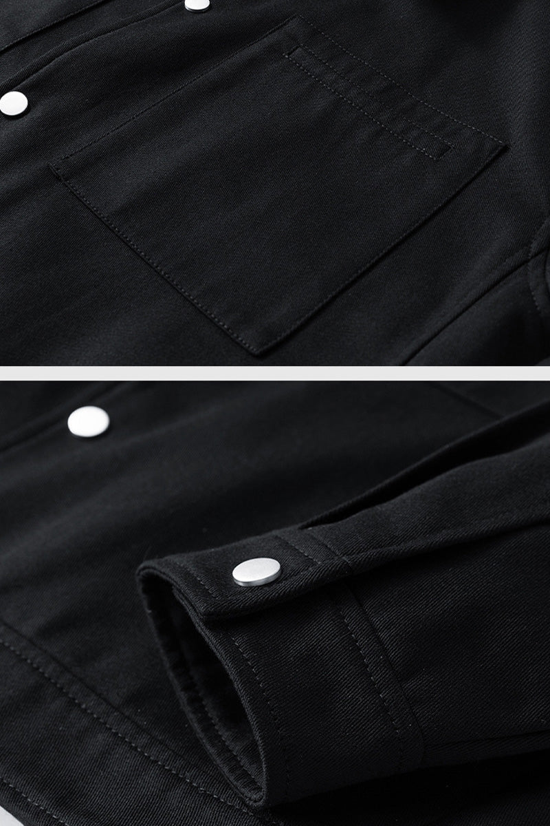 Men's Oversized Twill Jacket with Press Studs