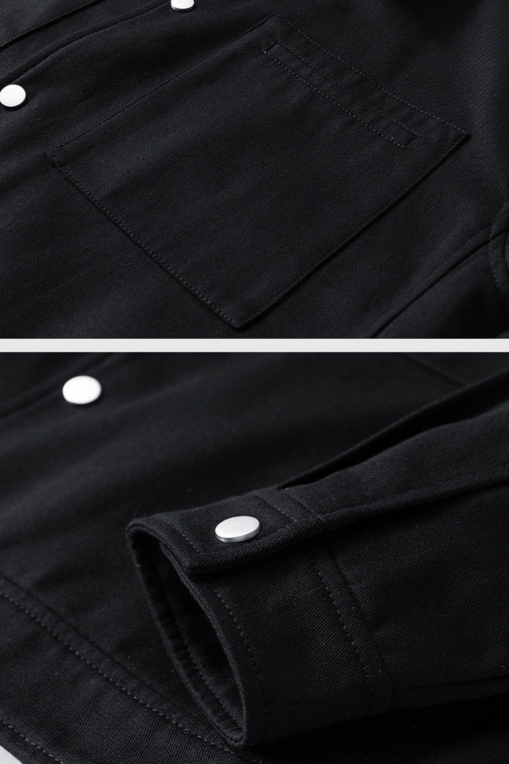 Men's Oversized Twill Jacket with Press Studs