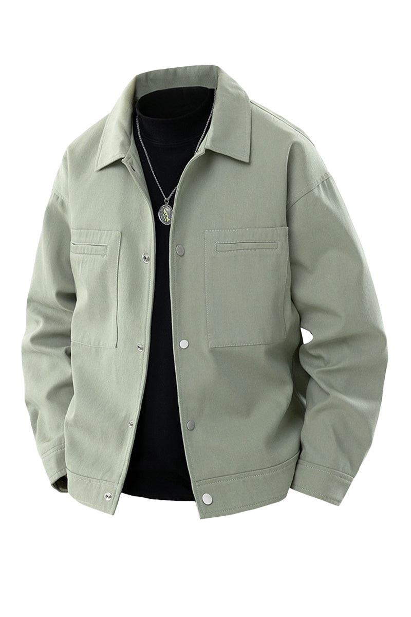 Men's Oversized Twill Jacket with Press Studs