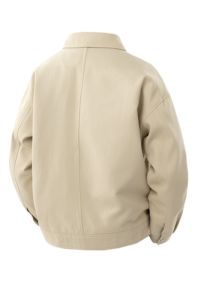 Men's Oversized Twill Jacket with Press Studs