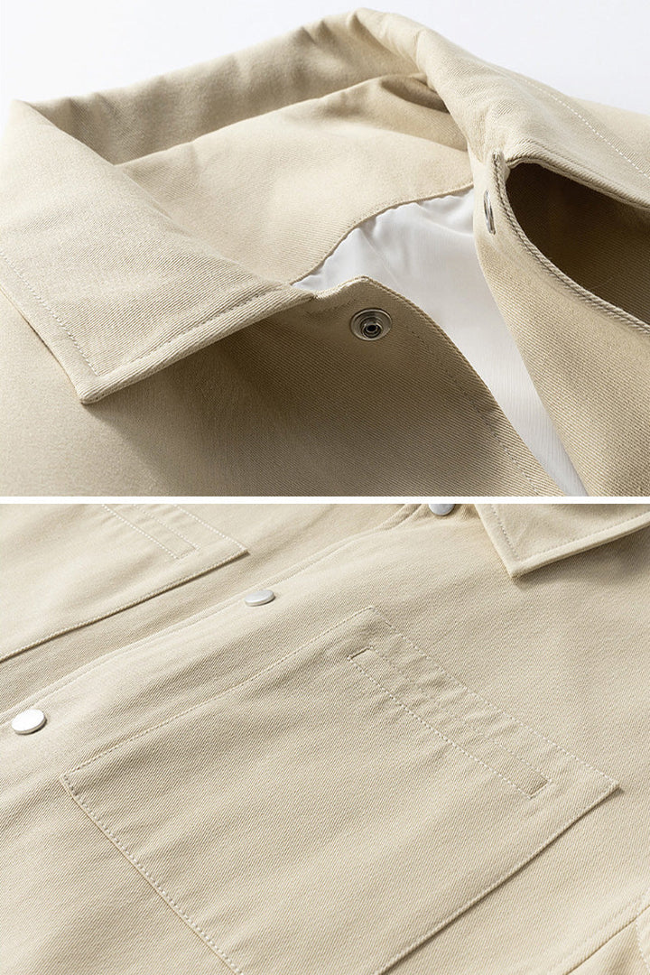 Men's Oversized Twill Jacket with Press Studs