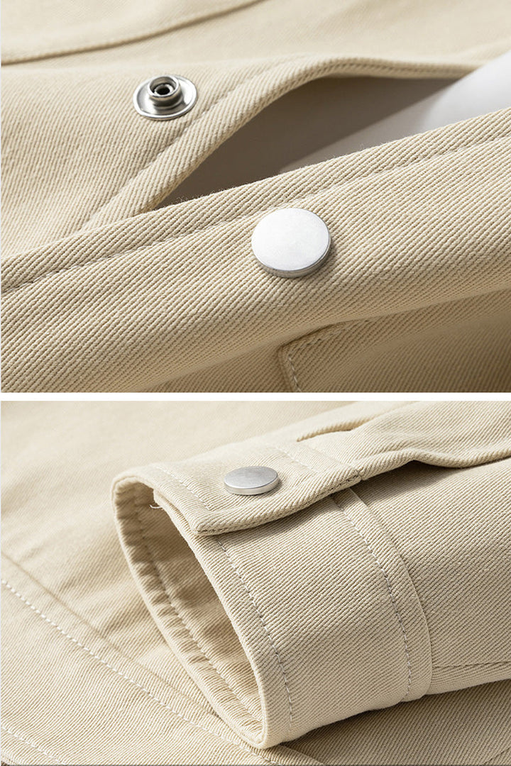 Men's Oversized Twill Jacket with Press Studs
