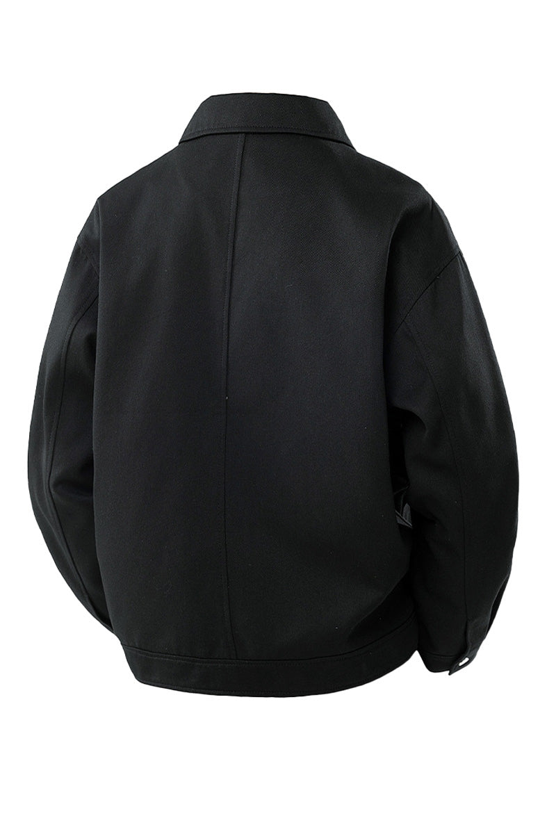 Men's Oversized Twill Jacket with Press Studs