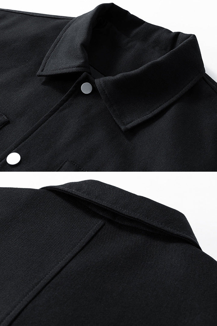 Men's Oversized Twill Jacket with Press Studs