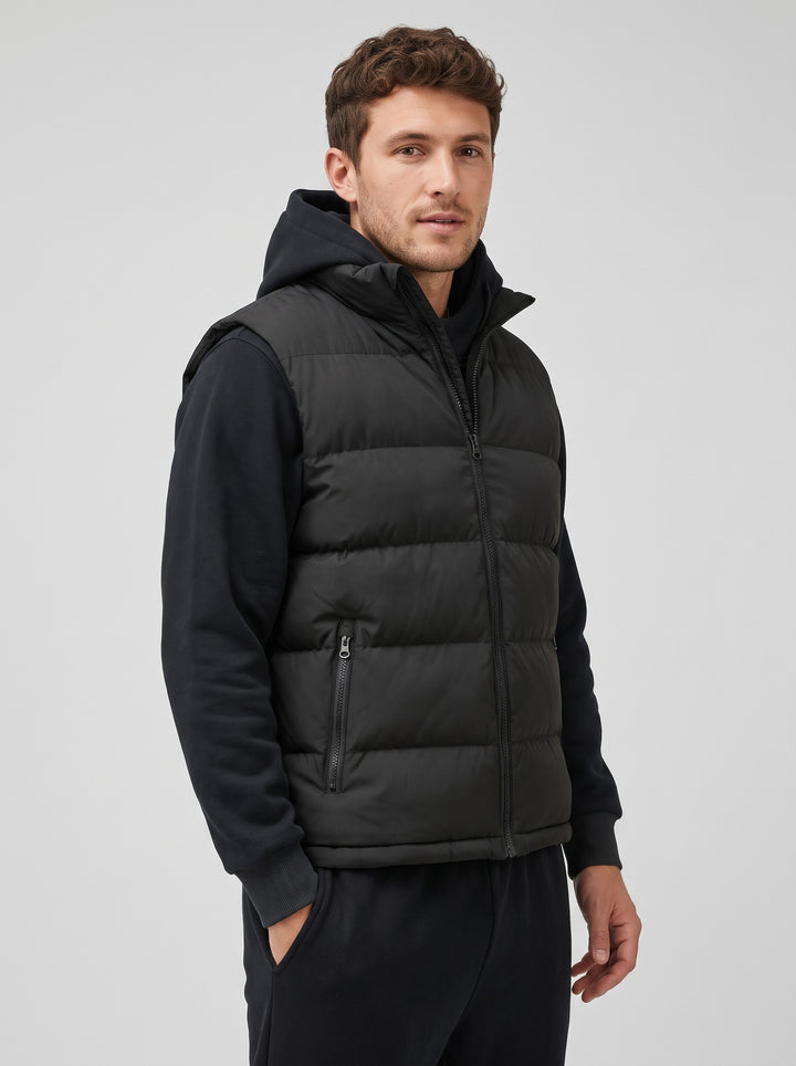 Men's Quilted Padded Gilet in black