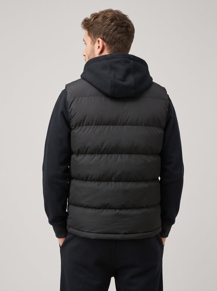 Men's Quilted Padded Gilet in black