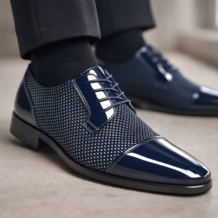 Men's Patent Cap Toe Oxford Shoes