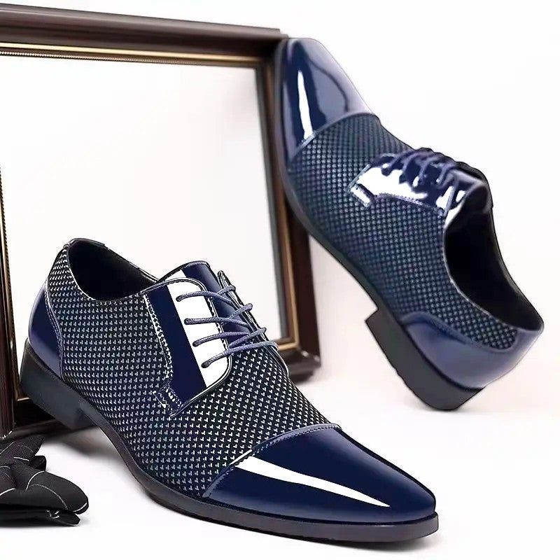 Men's Patent Cap Toe Oxford Shoes