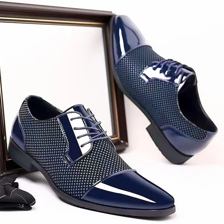 Men's Patent Cap Toe Oxford Shoes