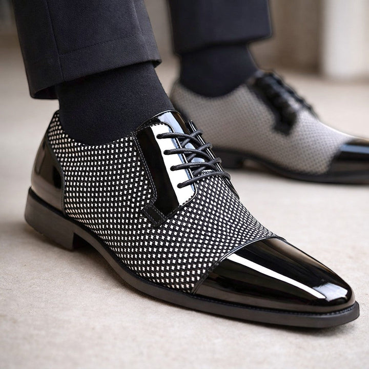 Men's Patent Cap Toe Oxford Shoes