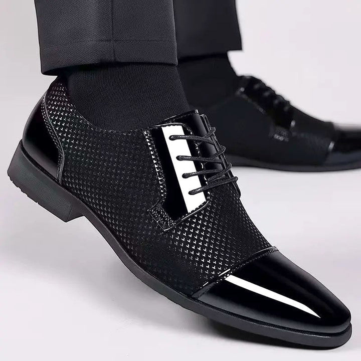 Men's Patent Cap Toe Oxford Shoes