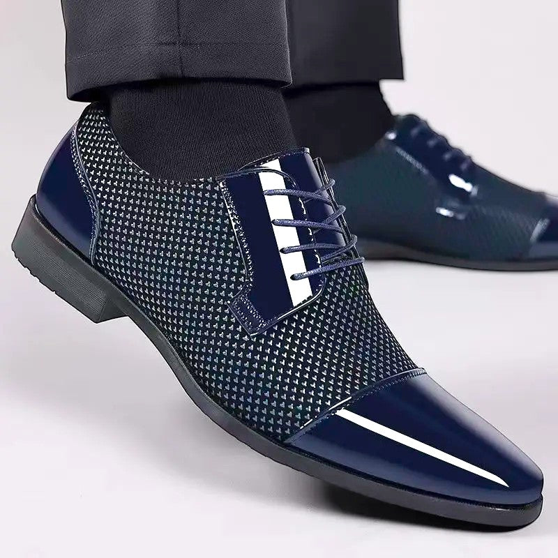 Men's Patent Cap Toe Oxford Shoes