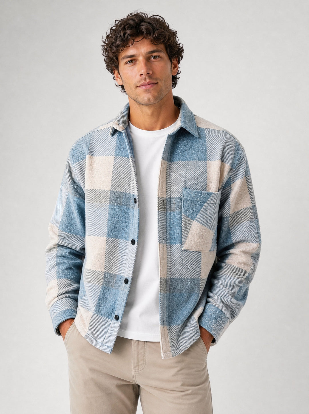 Men's Plaid Flannel Shirt in blue