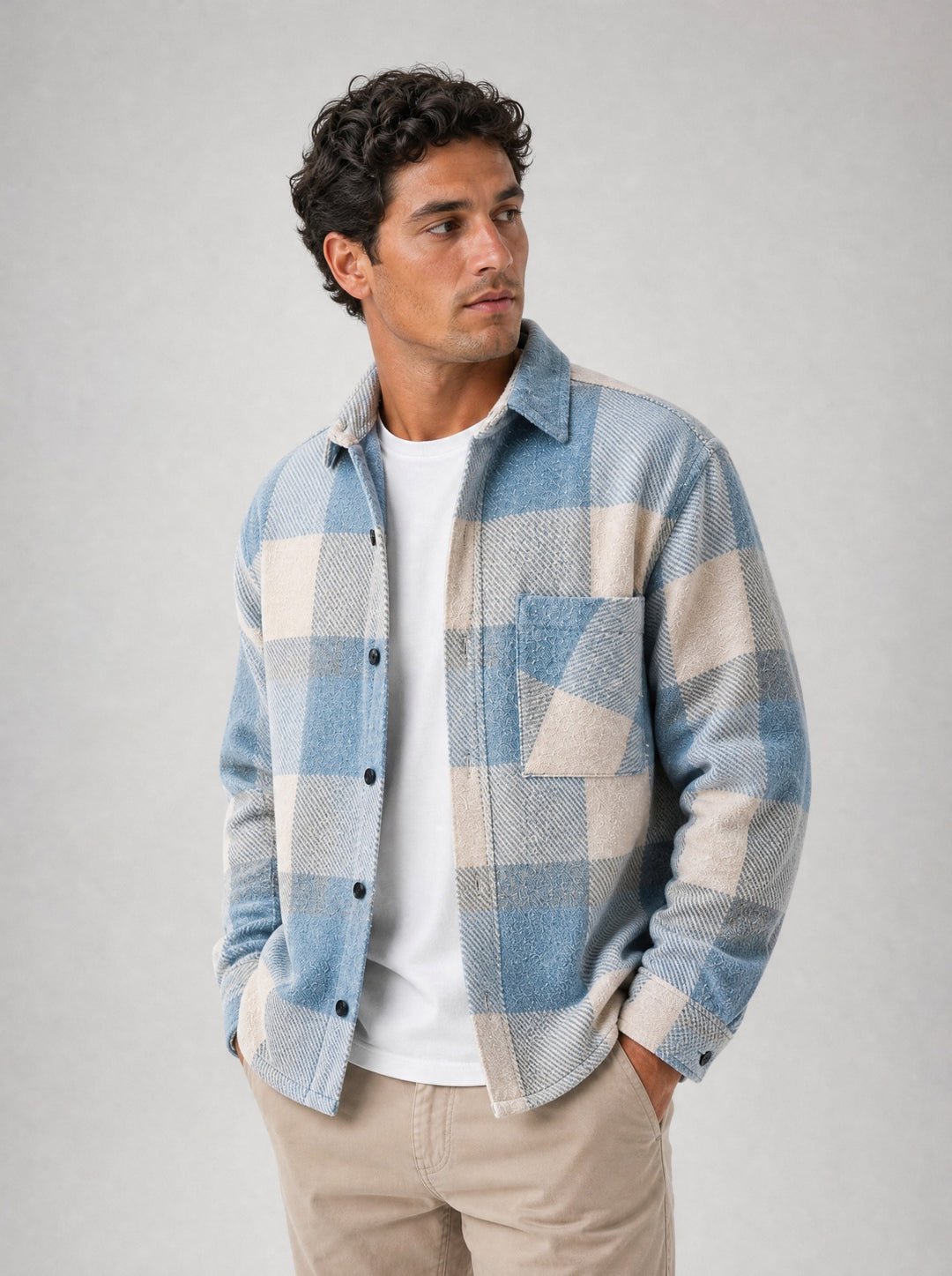 Men's Plaid Flannel Shirt in blue