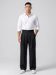 Men's Pleated Wide Leg Trousers in black