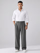 Men's Pleated Wide Leg Trousers in dark grey