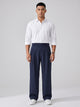 Men's Pleated Wide Leg Trousers in navy