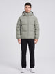 Men's Boxy Quilted Puffer Jacket in sage green