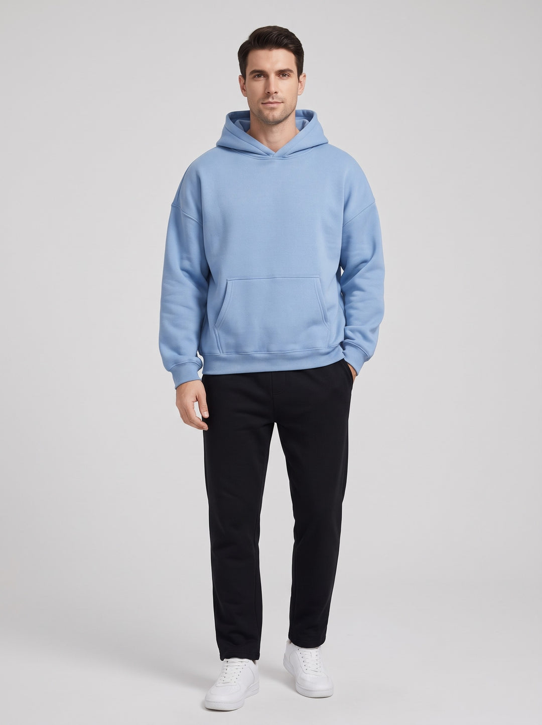 Men's Heavyweight Pullover Hoodie in light blue