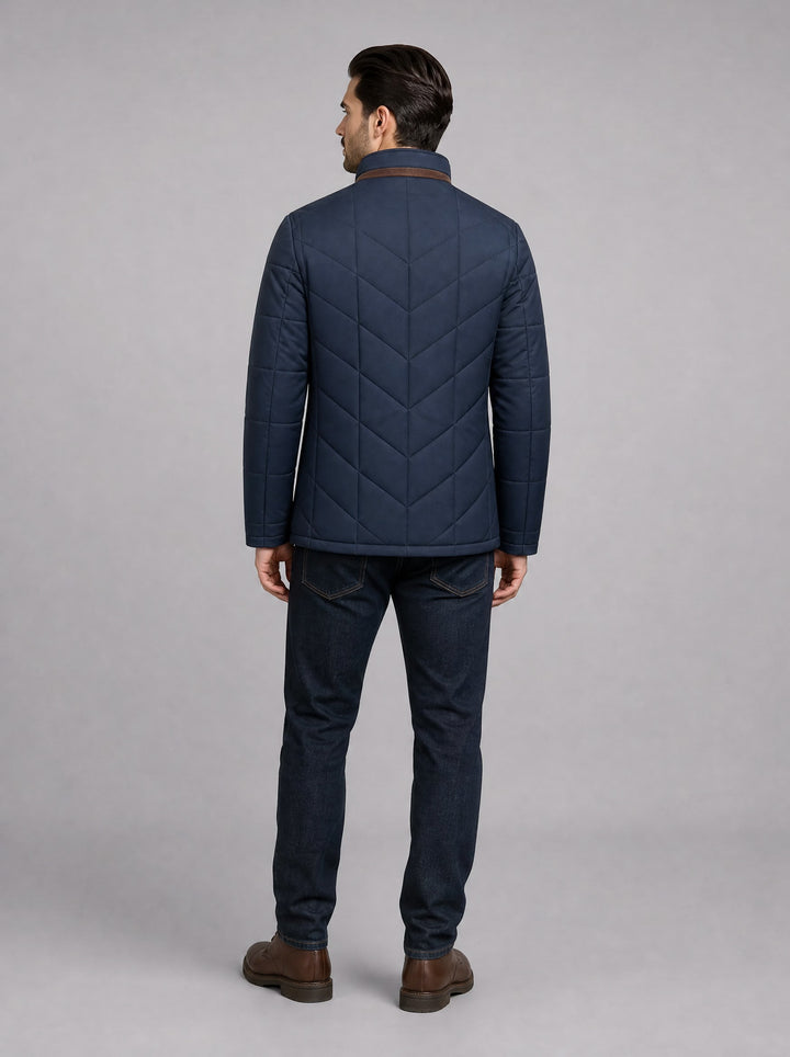 Men's Quilted Winter Jacket in navy