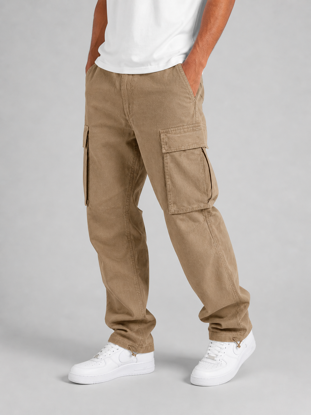 Men's Relaxed Straight Leg Cargo Trousers