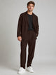 Men's Relaxed Tailored Two-Piece Set in dark brown