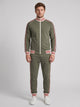 Men's Retro Striped Trim Track Suit in green