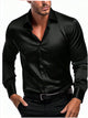 Men's Shiny Satin Dress Shirt