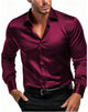 Men's Shiny Satin Dress Shirt