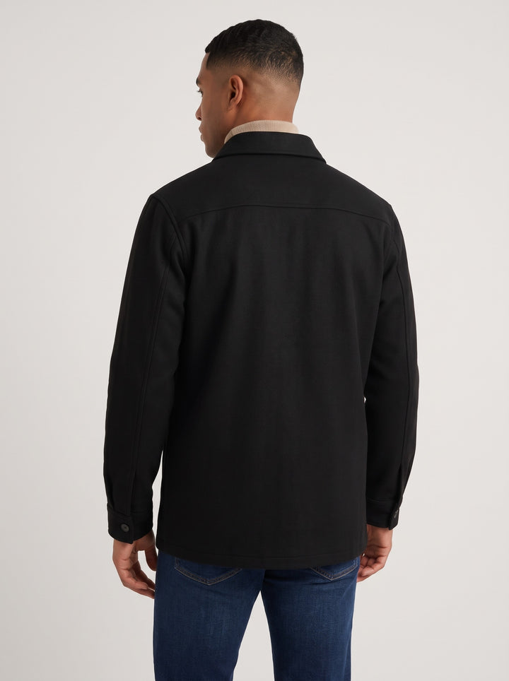 Men's Brushed Shacket in black