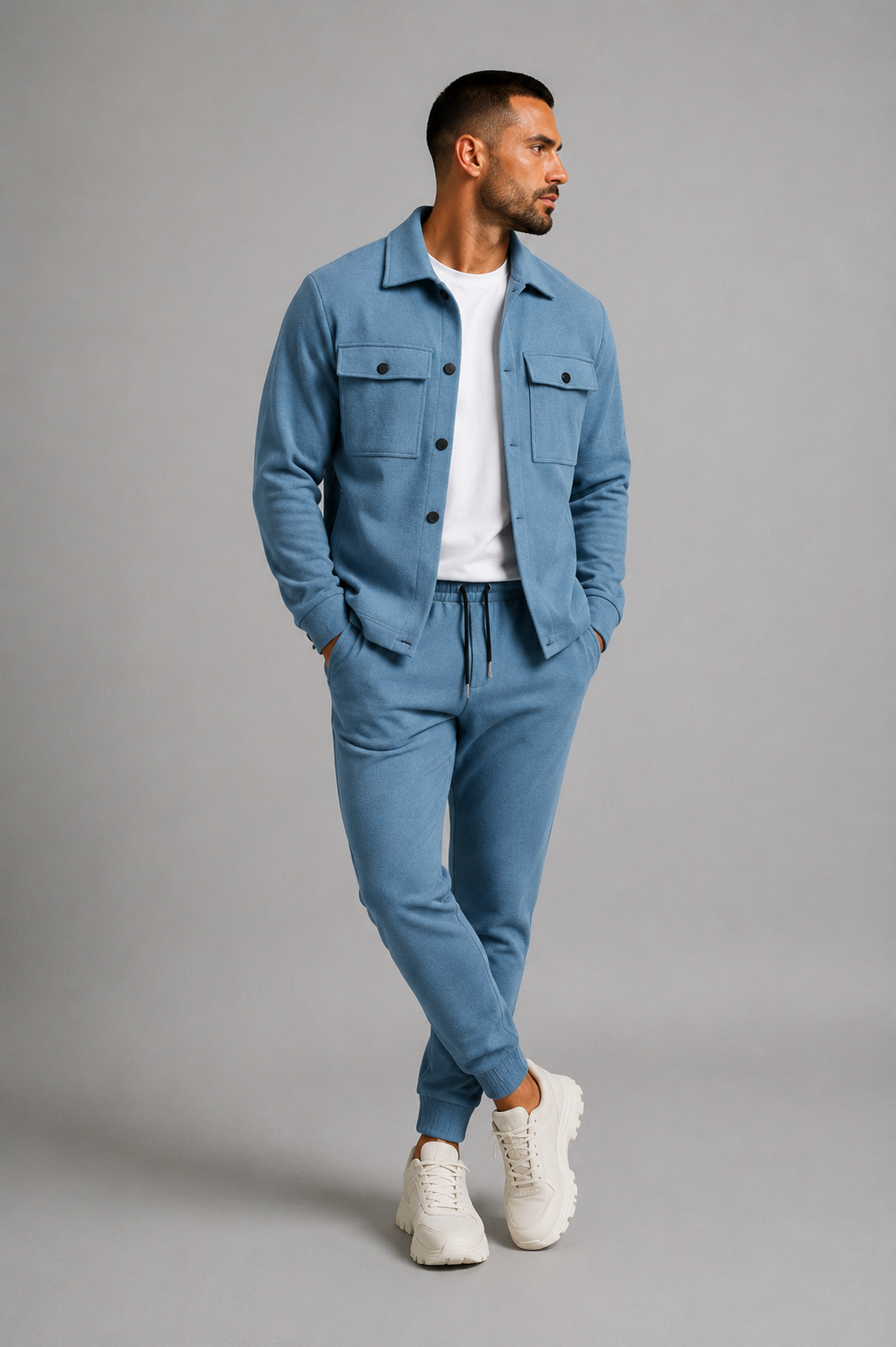 Men's Two-Piece Shirt Jacket Co-Ord Set