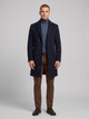 Men's Tailored Single-Breasted Overcoat in navy
