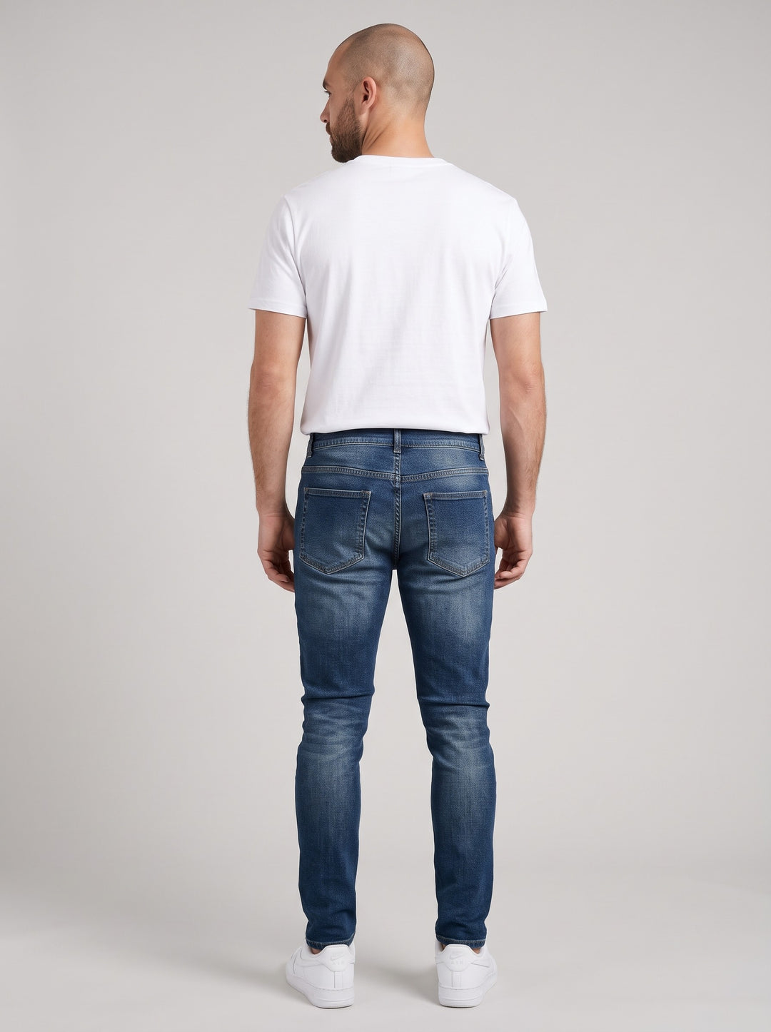 Men's Slim Tapered Jeans in dark blue