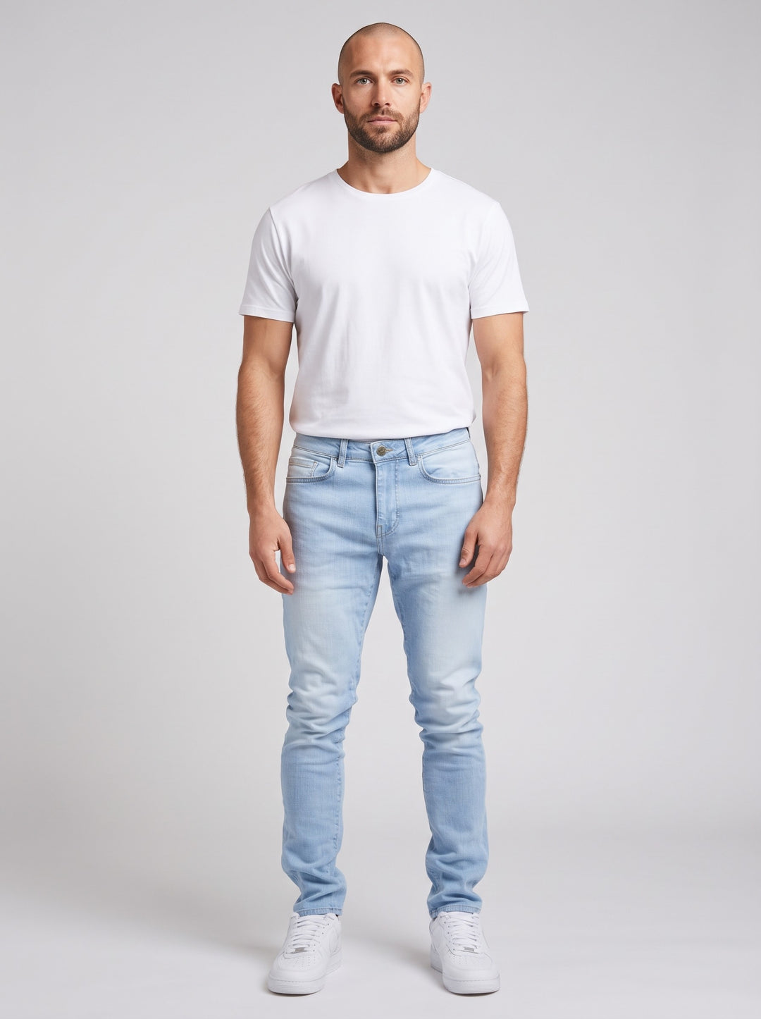 Men's Slim Tapered Jeans in light blue