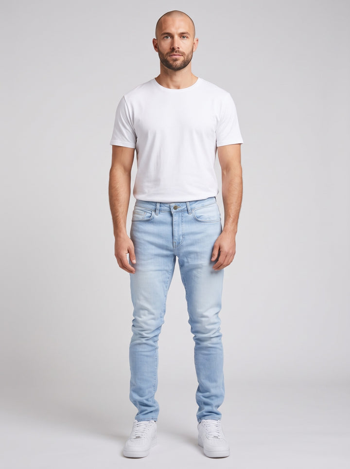 Men's Slim Tapered Jeans in light blue