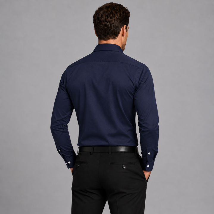 Men's Slim Fit Satin-Look Stretch Shirt