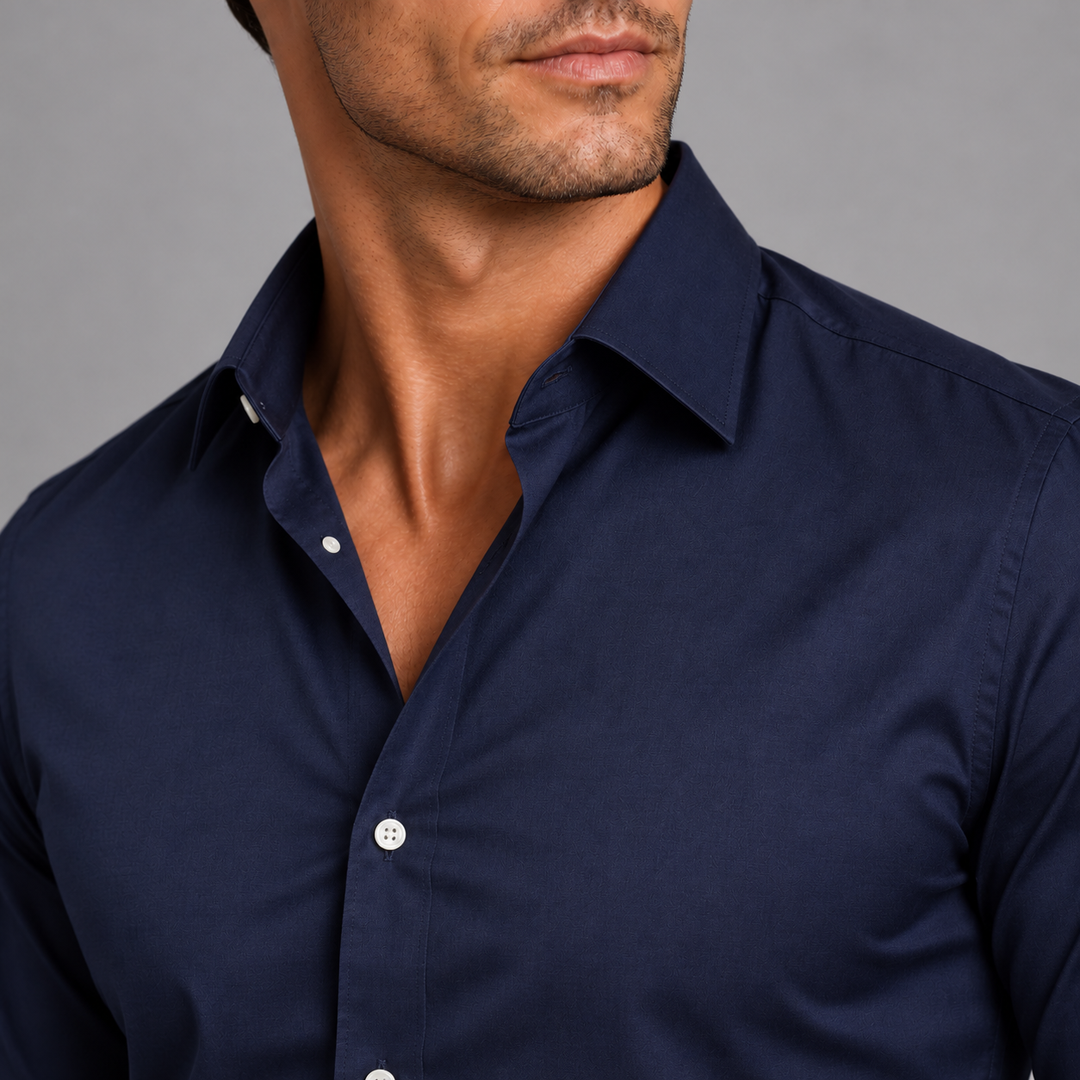 Men's Slim Fit Satin-Look Stretch Shirt