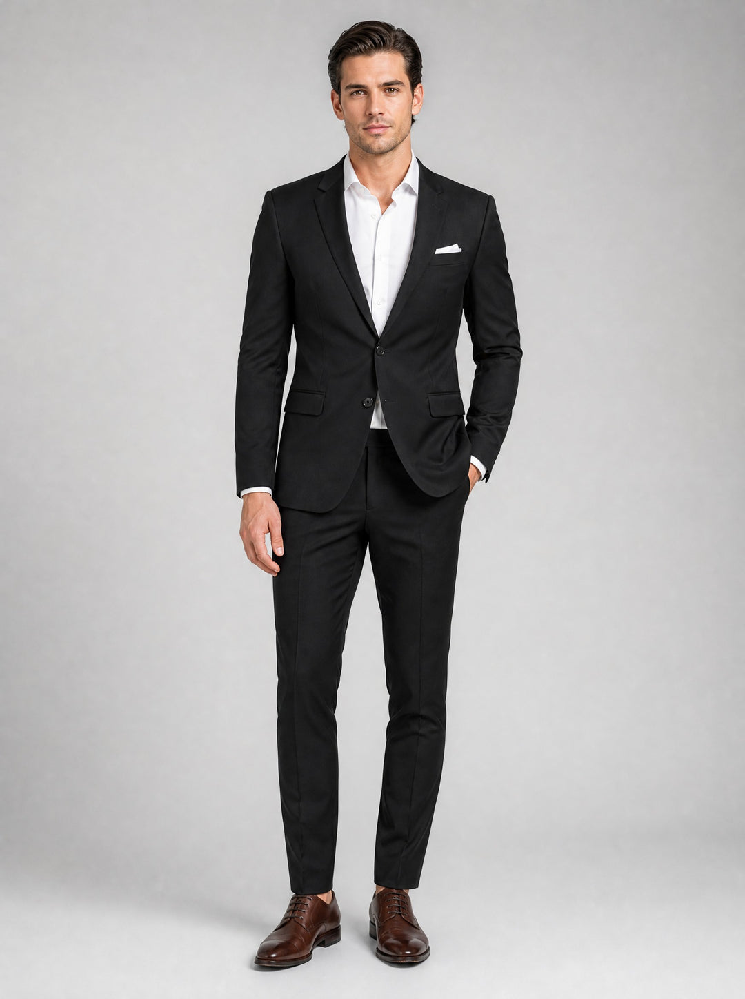 Men's Slim Fit Two-Piece Suit in black