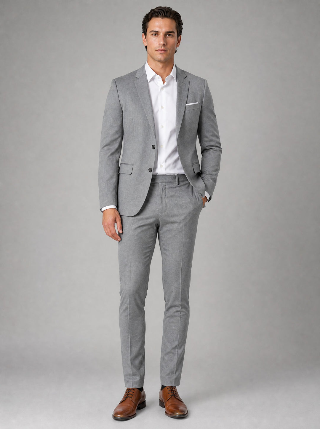Men's Slim Fit Two-Piece Suit in grey