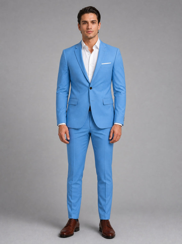 Men's Slim Fit Two-Piece Suit in light blue