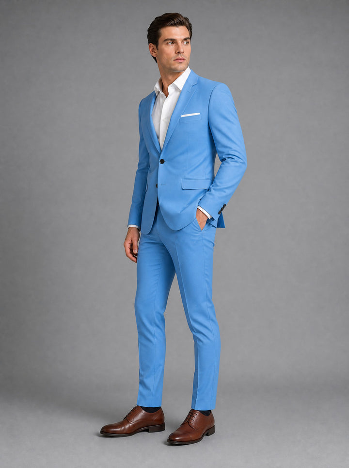 Men's Slim Fit Two-Piece Suit in light blue