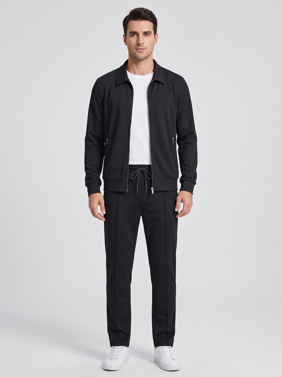Men's Smart Stretch Tracksuit Set in black