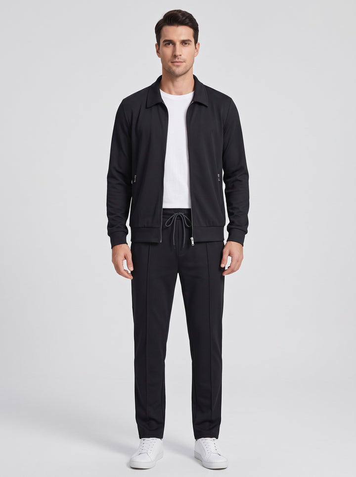 Men's Smart Stretch Tracksuit Set in black