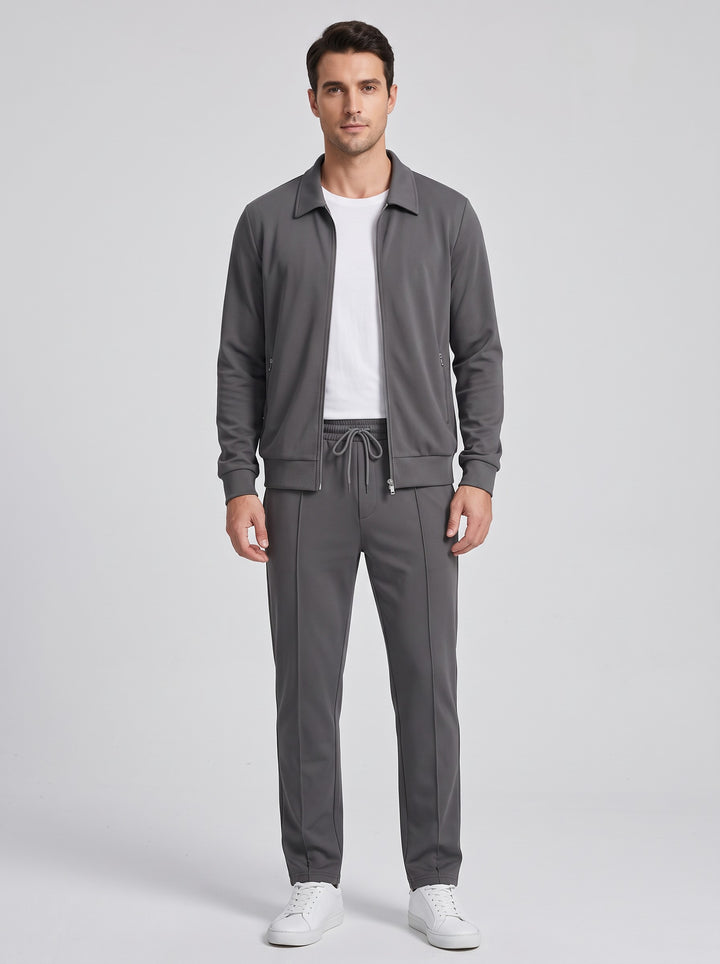 Men's Smart Stretch Tracksuit Set in dark grey