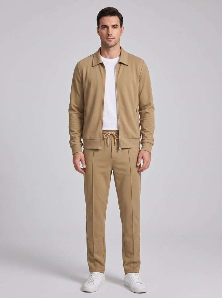 Men's Smart Stretch Tracksuit Set in khaki